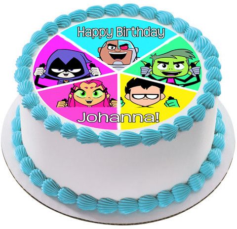 Teen Titans Go 4 Edible Birthday Cake OR CupcakeTopper – Edible Prints ...