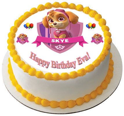 PAW PATROL SKYE (Nr1) - Edible Birthday Cake OR Cupcake Topper – Edible  Prints On Cake (EPoC)