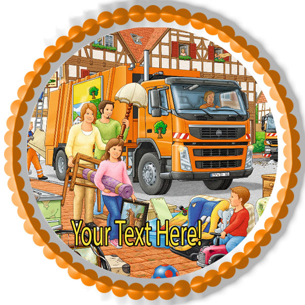 garbage truck cake edible toppers