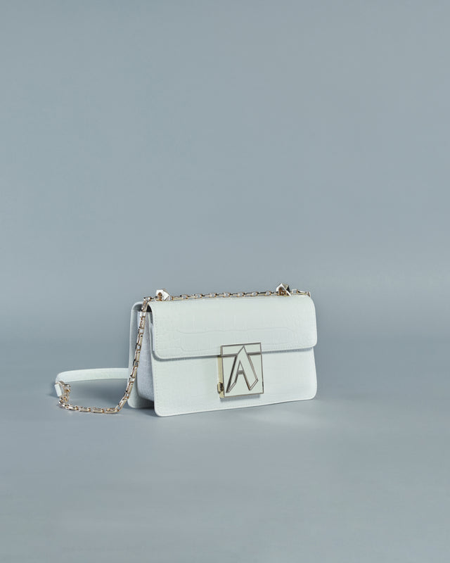 Picture of Monochrome Croc Skin Effect Crossbody Bag