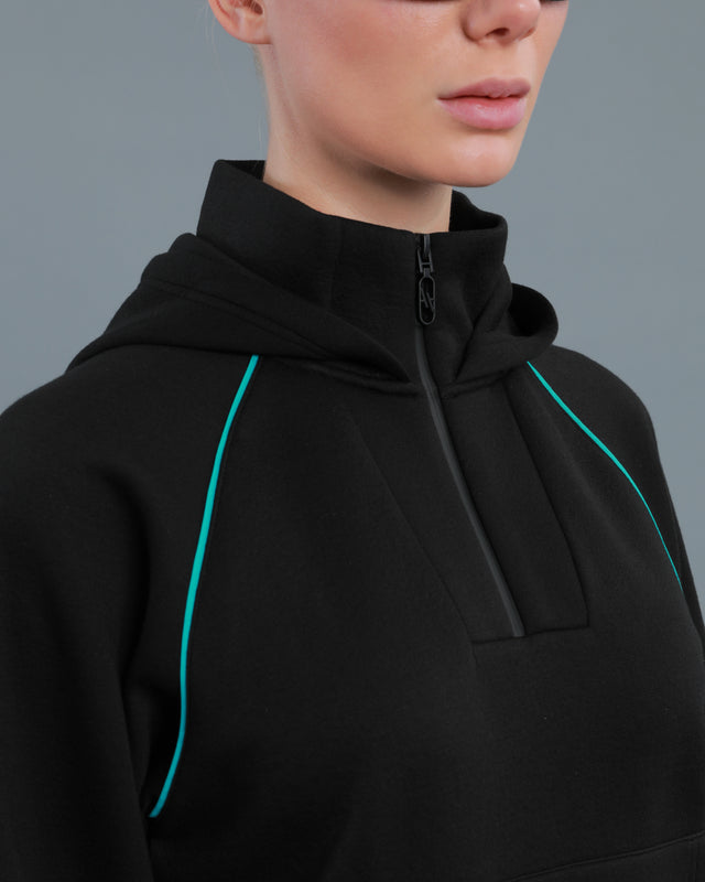 Picture of Contrast Piping Zip-Up Hoodie