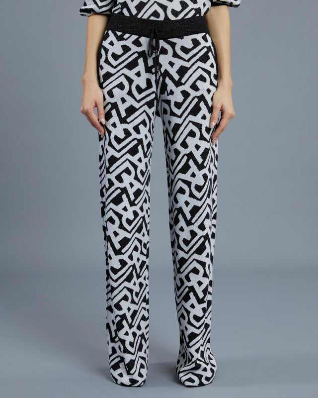 Picture of Metallic Patterned Knit Trousers