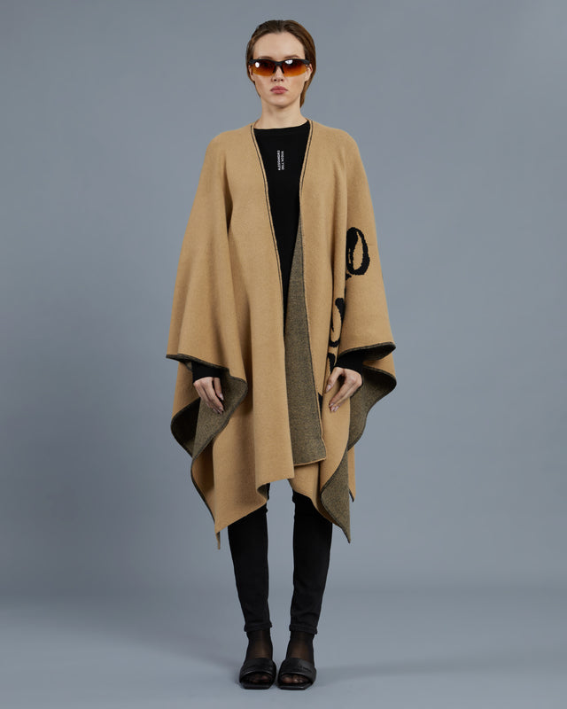 Picture of Contrasting Brand Print Poncho