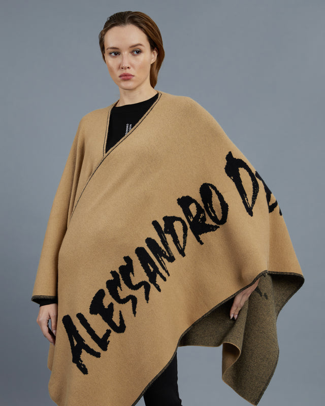 Picture of Contrasting Brand Print Poncho