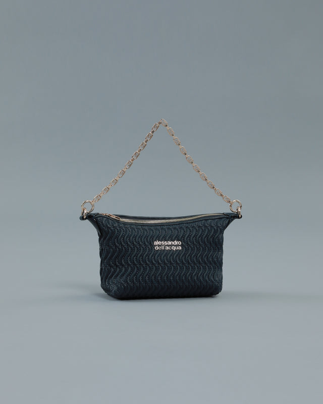 Picture of Mini Quilted Shoulder Bag in Navy Blue