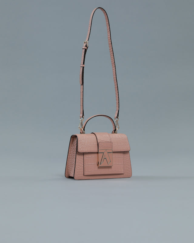Picture of Croc Textured Handbag in Pink