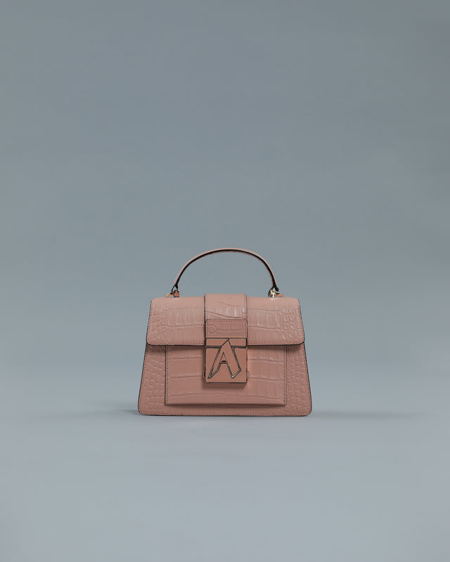 Picture of Croc Textured Handbag in Pink