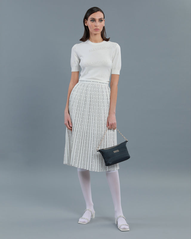 Picture of Pinstripe Logo Pleated Skirt