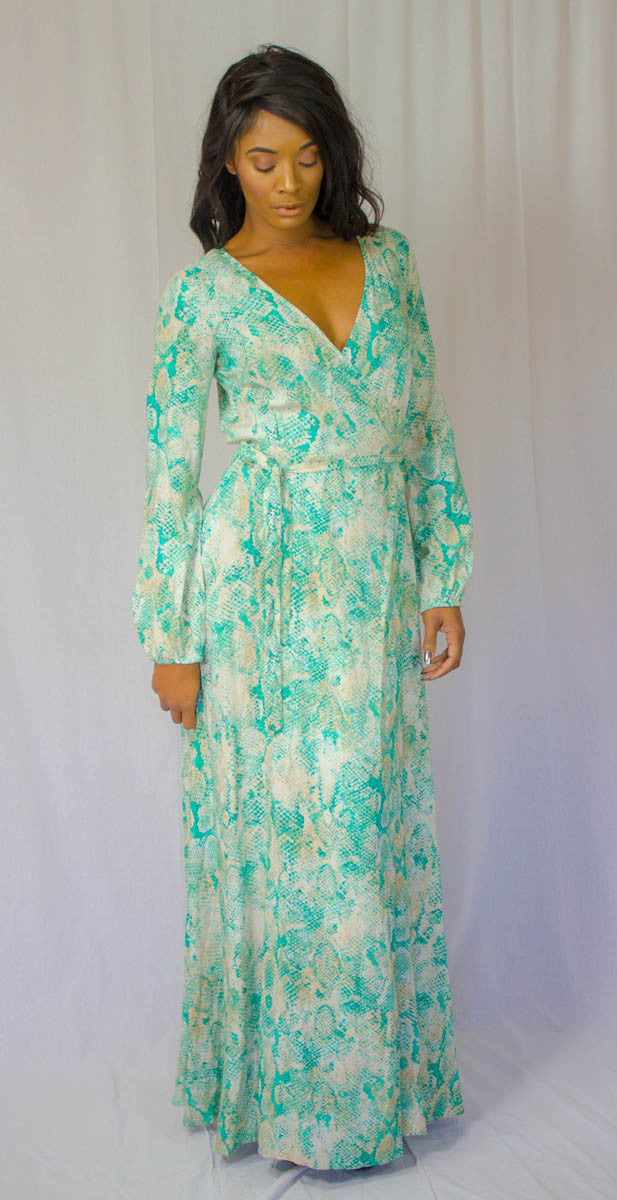 Green Snake Print Wrap Dress Sale, 56% OFF | www.propellermadrid.com