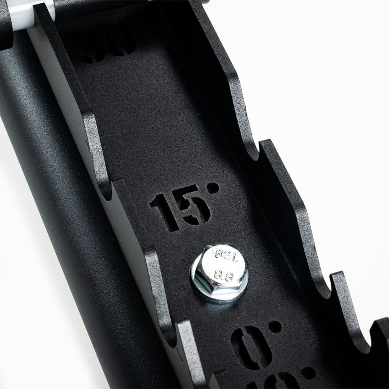 Jordan Fitness Black Adjustable Incline Bench - Height selector close up