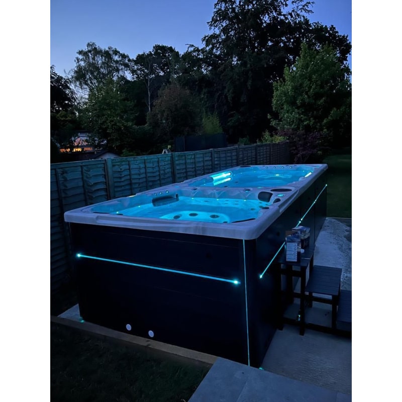 H2O Spas Vesta Dual Zone Swim Spa Lifestyle LED lighting image