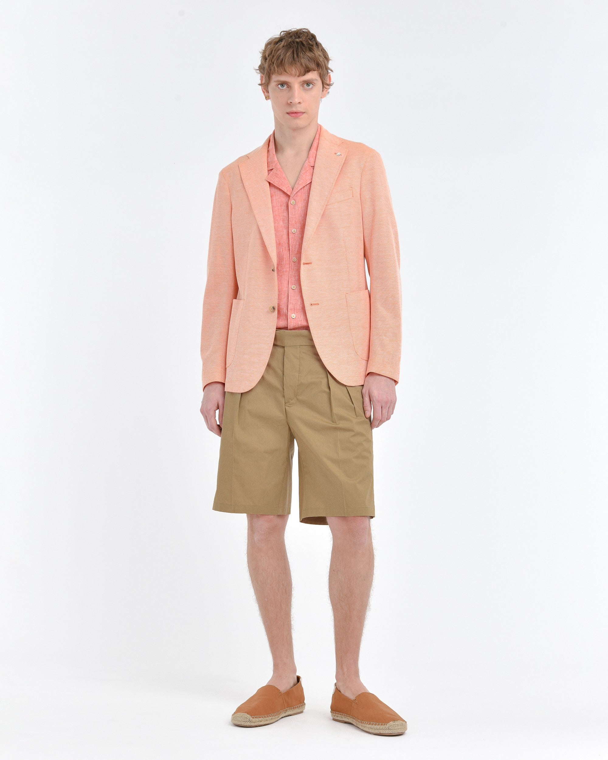 orange slim piquet cotton jersey blazer