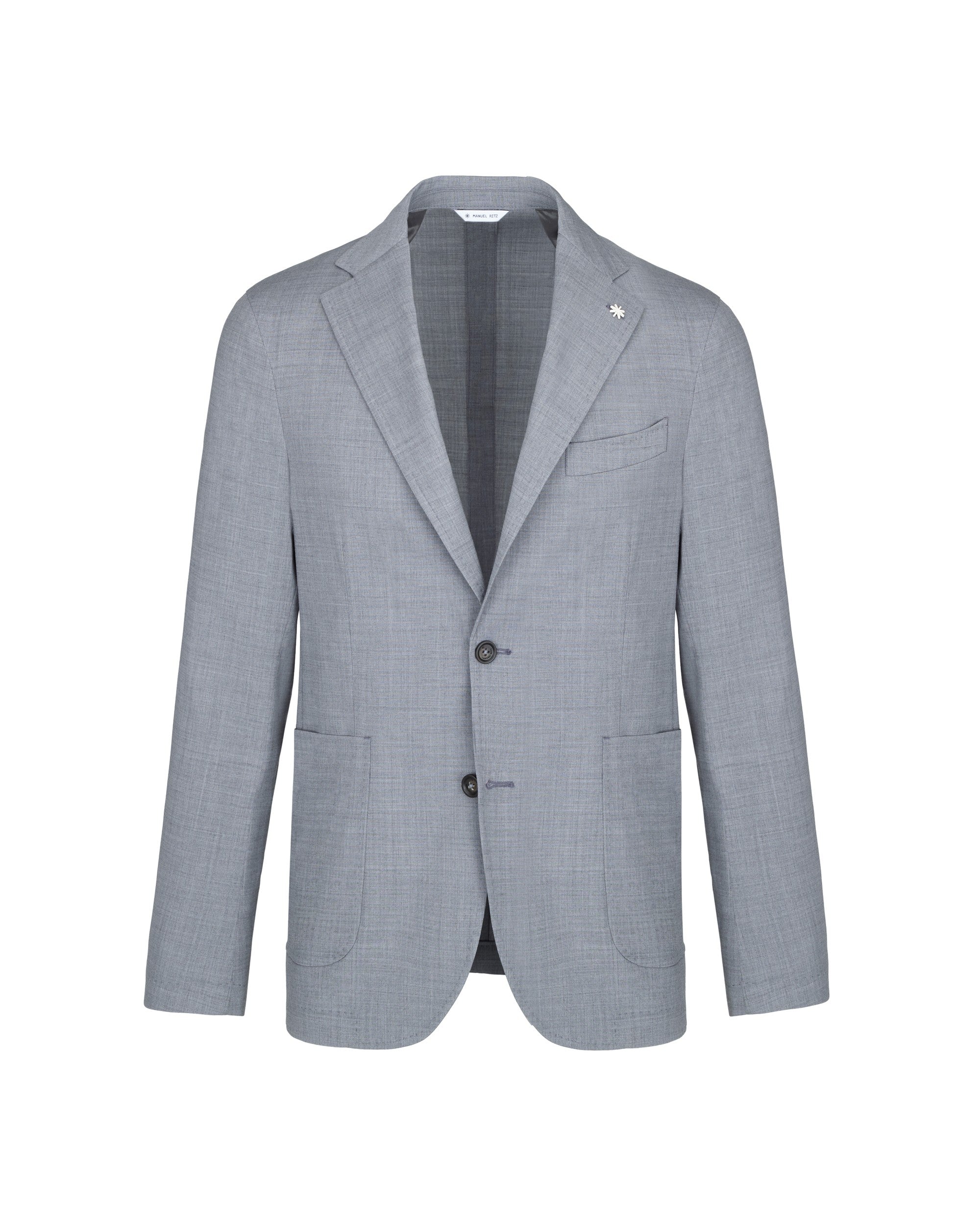 gray stretch wool canvas slim blazer