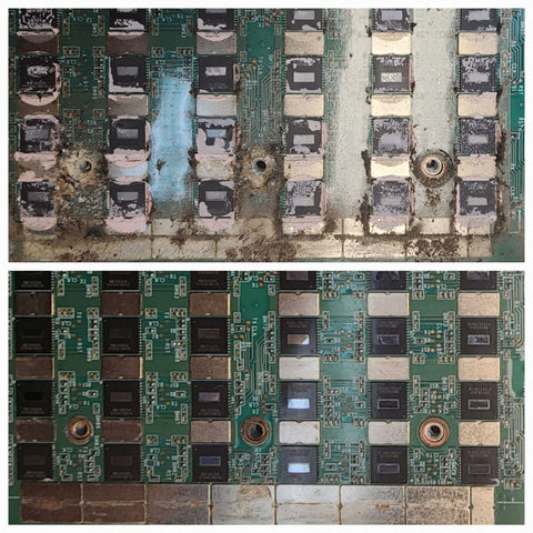 ultrasonic cleaning of hash boards