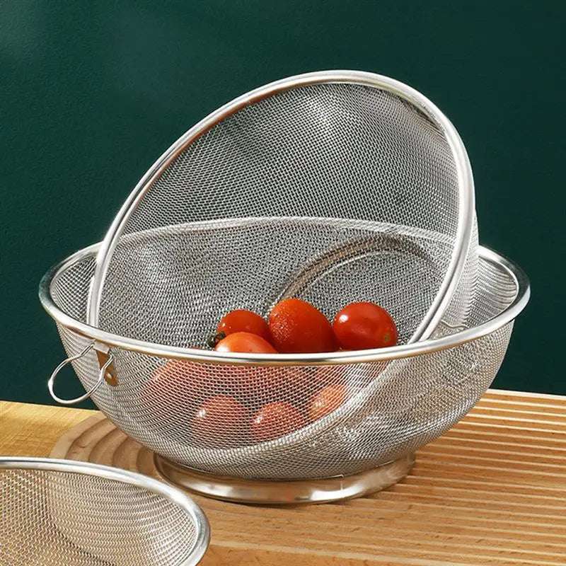 π Stainless Steel Colander Bowl Set-Multifunctional Draining Basket and Basin π