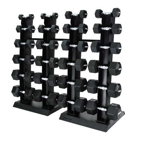 Jordan Hexk Dumbbell Set with storage rack. 2.5kg-30kg. 12 pairs