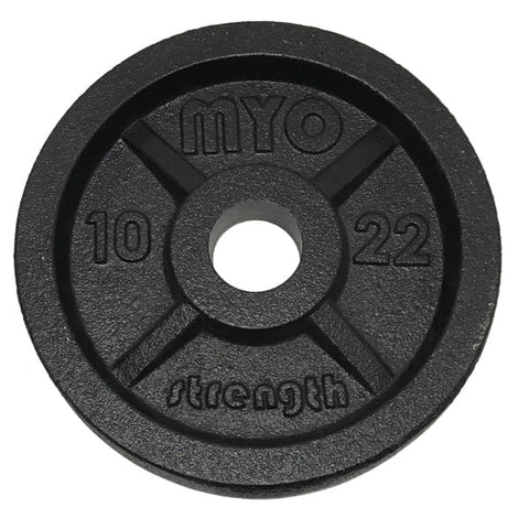 Black MYO Strength Cast Iron Olympic Disc 10kg