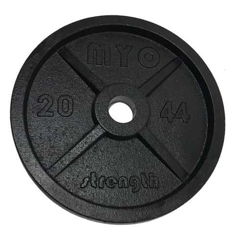 Black MYO Strength Cast Iron Olympic Disc 20kg