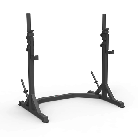 York Barbell C19S Adjustable Olympic Squat Stand with Drop Hooks & Plate Storage