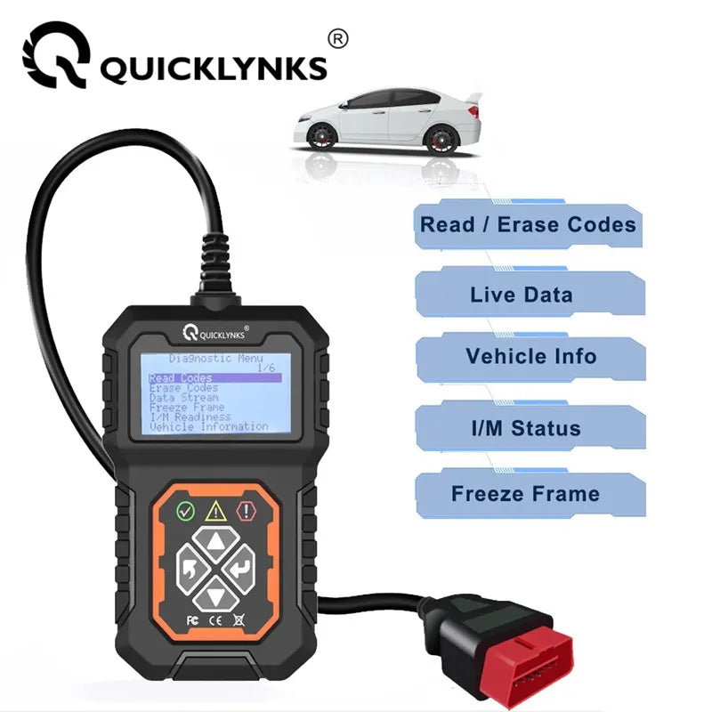 QUICKLYNKS - T31 OBD2 Scanner: Check Engine Codes & Diagnose Car Issues (Multi-Language)