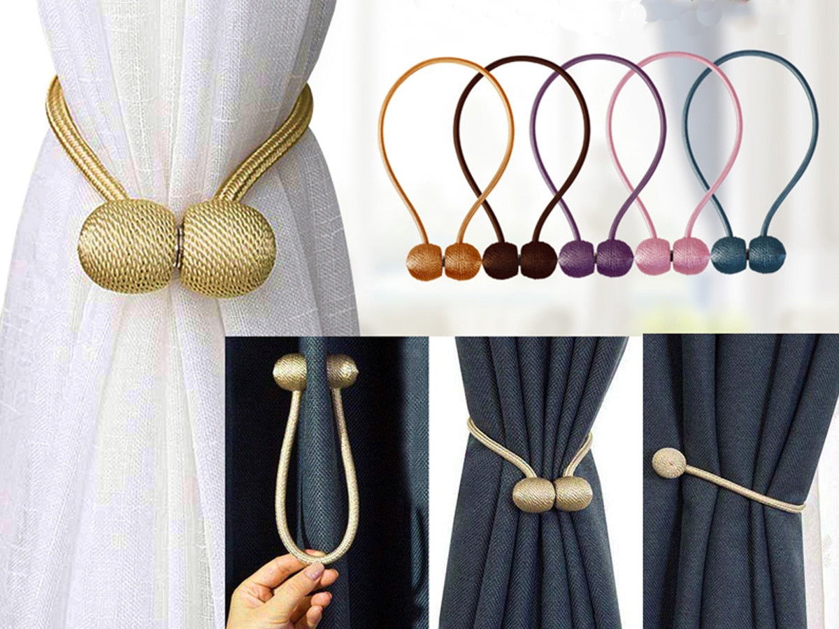 2 pcs Magnetic curtain tiebacks - curtain holdbacks, curtain magnets, curtain holders, tie backs for curtains