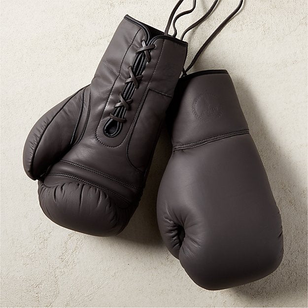 Executive Black Leather Retro Boxing Gloves