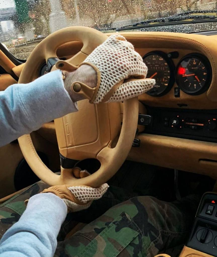 Aime Leon Dore x Porsche 911SC Leather Driving Gloves Khaki