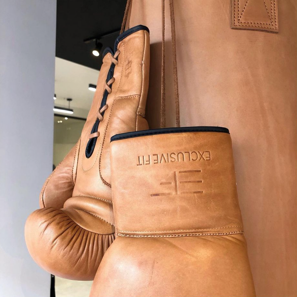 Vintage Leather Boxing Punching Bag Tan 