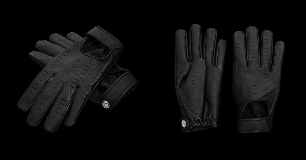 Executive Black Leather Driving Gloves