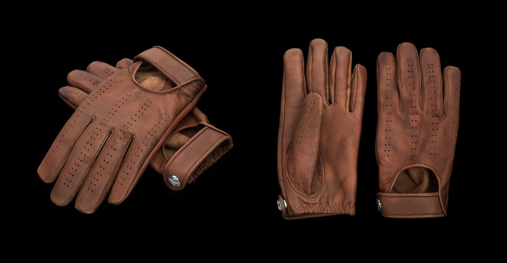 Heritage Brown Leather Driving Gloves