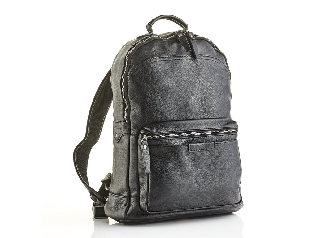 Executive Black Leather Backpack