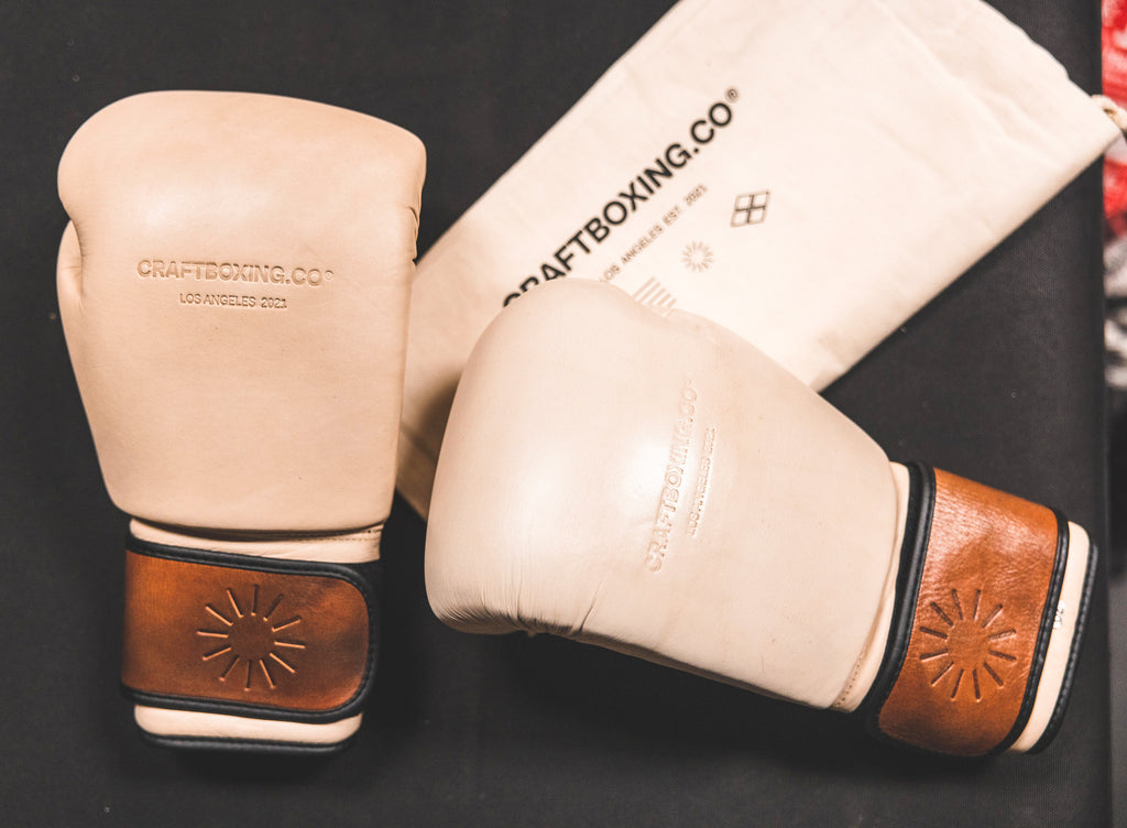 Cream/Brown Bespoke Boxing Gloves