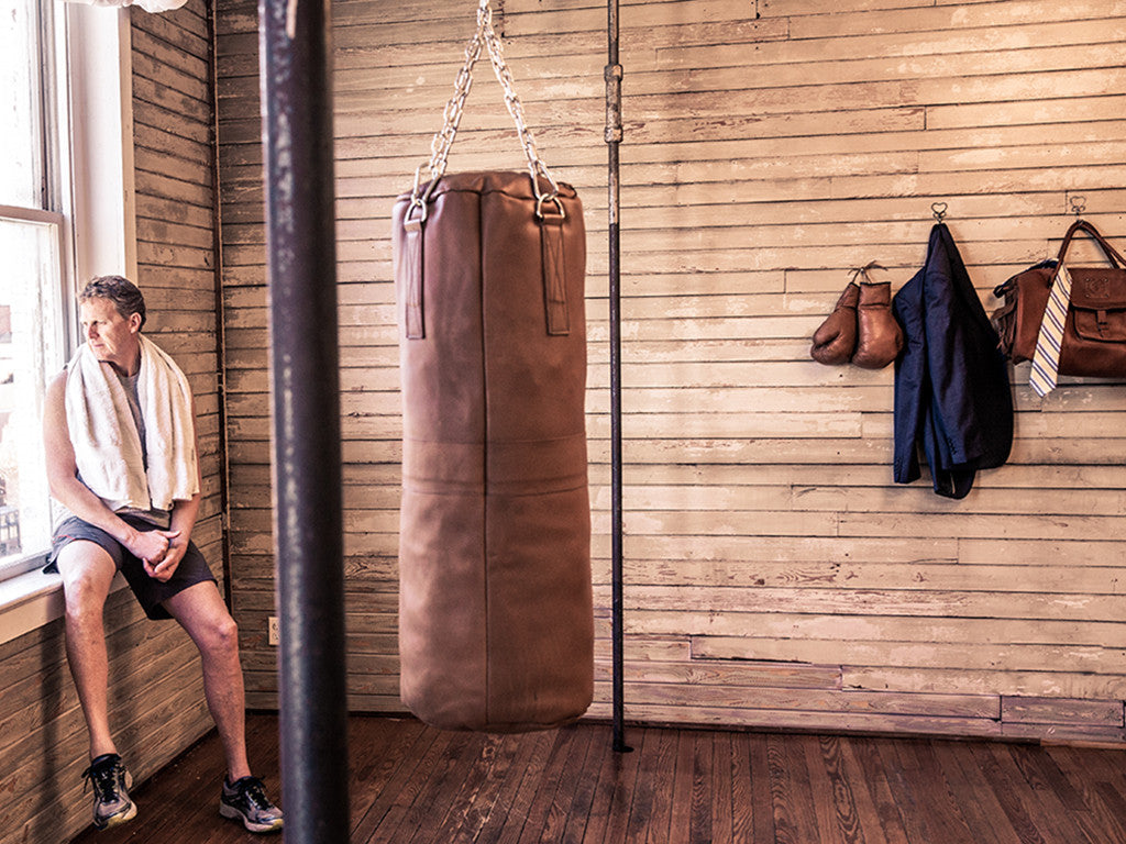 Designer Brown Leather Boxing Heavy Punching Bag Vintage Style