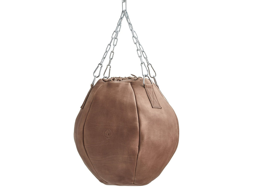 Vintage Leather Wrecking Ball Punching Bag Tan