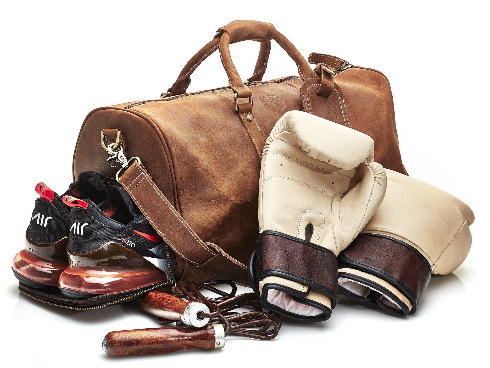 Download Deluxe Leather Vintage Sports Duffel Bag | The MVP ...