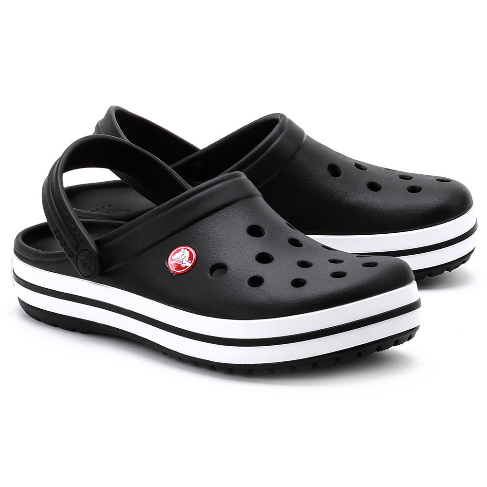 white crocs with black stripe 2a55c9