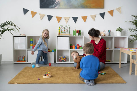 Children playing in Montessori playroom