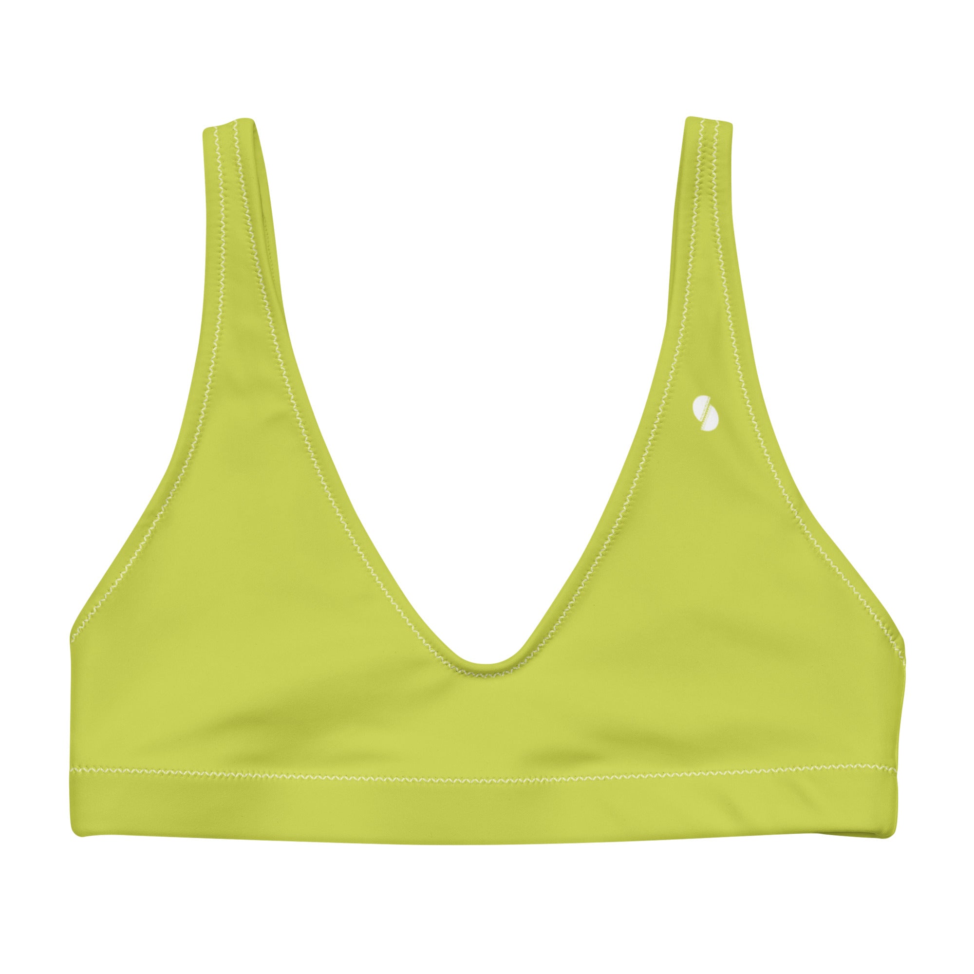Lime padded bikini top (recycled, eco)