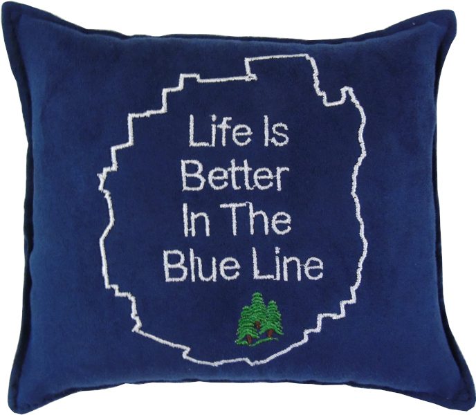 Life is Better in the Blue Line - Embroidered Balsam Pillow