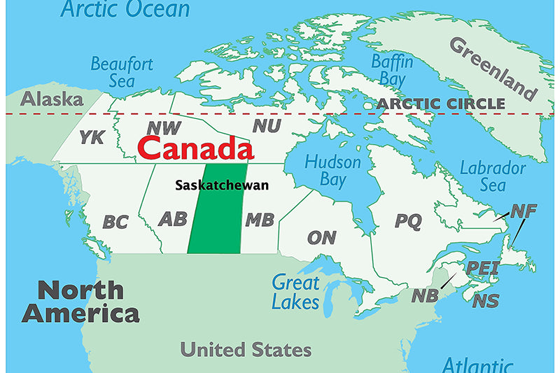 Saskatchewan map, World Atlas