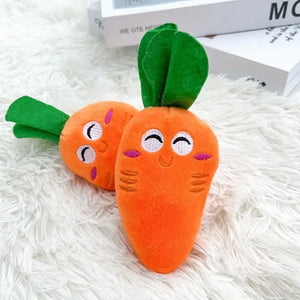 Orange Cute Puppy Pet Supplies Carrot Vegetables Shape Plush Chew Squeaker Sound Squeaky Interaction Dog Toys Gift Dog Accessor - DogPicGift