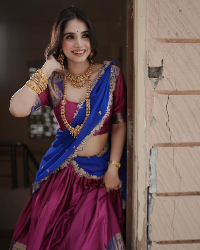 ( Pre-Booking )Pratiksha In Pink Color Narayan Pattu Silk Designer Lehenga Choli