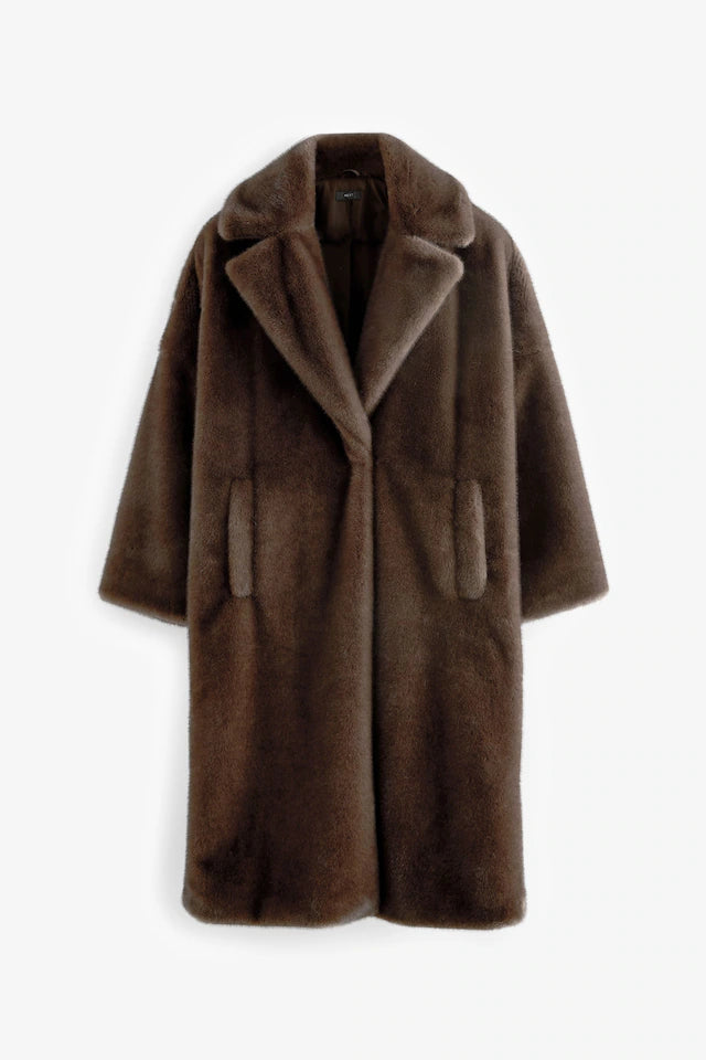 Alexa Chung Faux Fur Long Coat