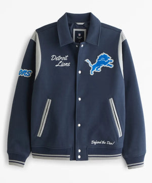 Detroit Lions Varsity Bomber Jacket - TaylorJon