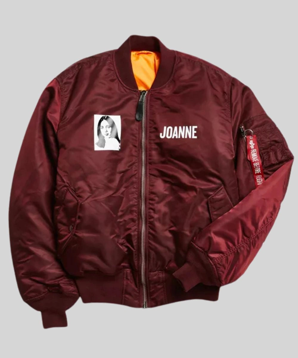 Lady Gaga Joanne Tour Bomber Jacket Maroon