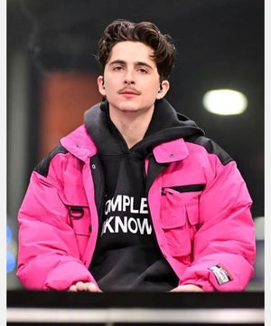 Timothee Chalamet Puffer Jacket Pink - TaylorJon
