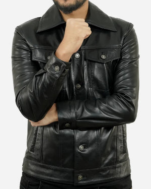 Trucker Leather Jacket - TaylorJon