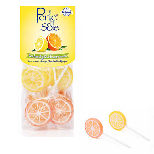 The Original Perle di Sole Orange Drops Made with Essential Oils of Oranges from Sorrento (7.05 oz | 200 g) Pack of 2 - Italian Candy Individually