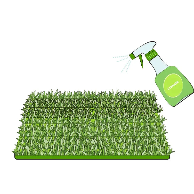 Using Cleaners to clean the grass pad