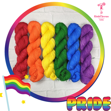 Knitcircus Yarns: Nonbinary Flag: Pride Pack Skein Bundle, various bas